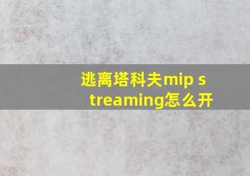 逃离塔科夫mip streaming怎么开